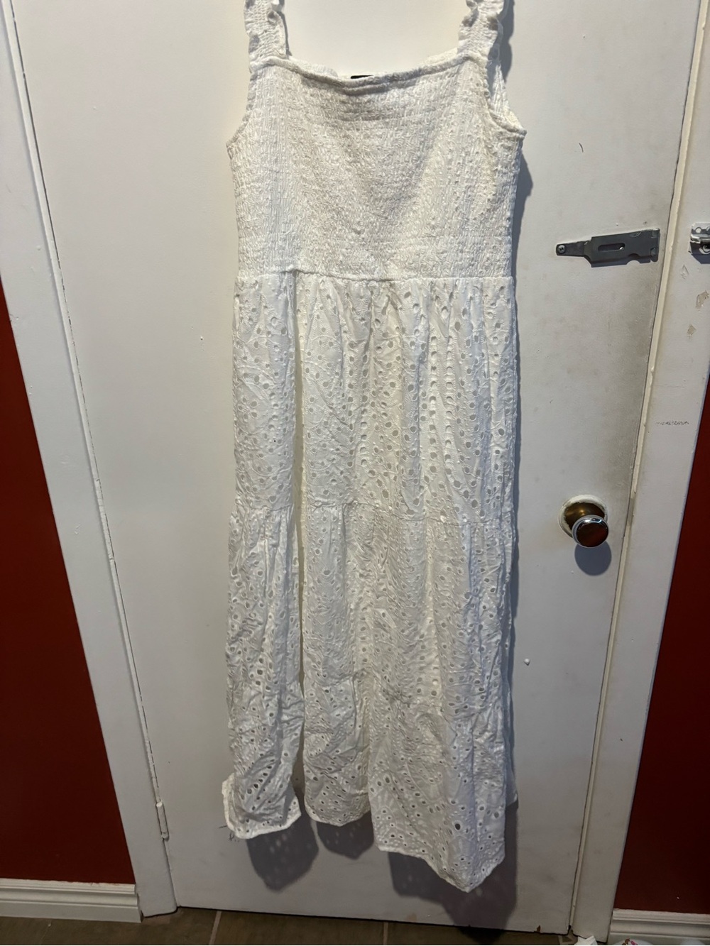 White Eyelet Maxi Dress for Kids - Sleeveless Summer Dress